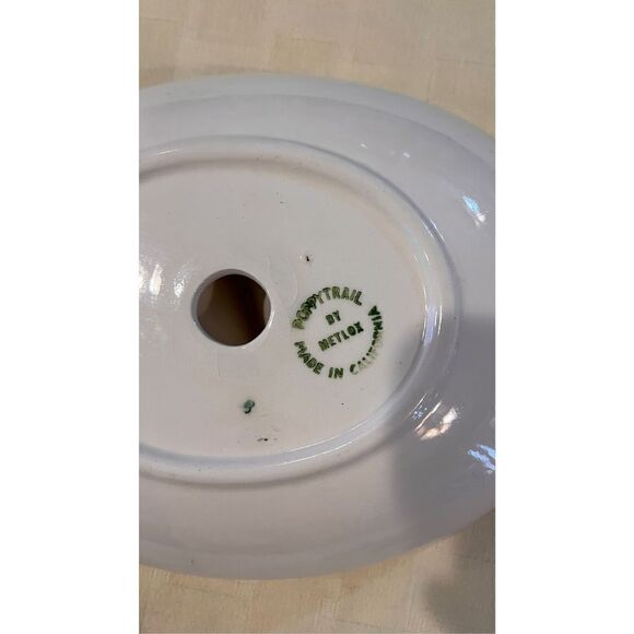Vintage Metlox Poppytrail California Ivy Handpainted Divided Oval Vegetable Bowl - Picture 5 of 7